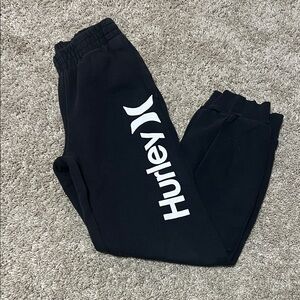 Hurley Kids Black Sweatpants with White Logo